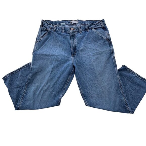 Carhartt SIZE 33x32" Dungaree B223 LVN Vintage Blue Jeans w Multi-Use Pockett - Picture 1 of 7